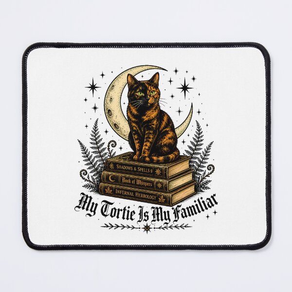 Item preview, Tortoiseshell Cat Familiar Gothic Witchy Occult Magic designed and sold by chattsuede.