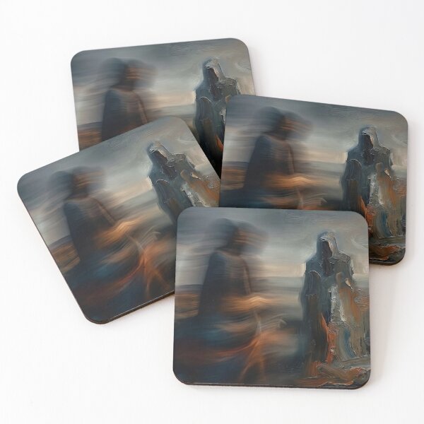 Item preview, Phantom Wanderers - Dark Expressionist Oil Painting designed and sold by samitdigitalart.
