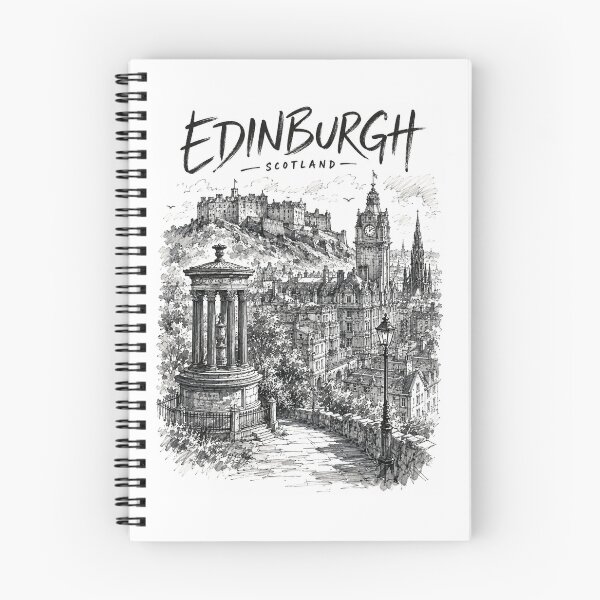 Item preview, Edinburgh Scotland Vintage Sketch Edinburgh Castle Calton Hill City Skyline Travel designed and sold by Yellowriversss.