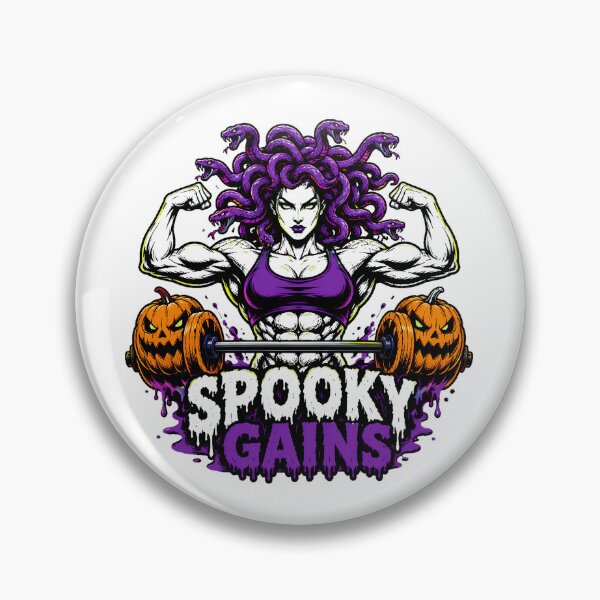 Artikelvorschau, Gruselige Gewinne Gorgone Halloween Bodybuilder Maskottchen entworfen und verkauft von chattsuede.