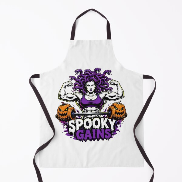 Item preview, Spooky Gains Gorgon Halloween Bodybuilder Mascot designed and sold by chattsuede.
