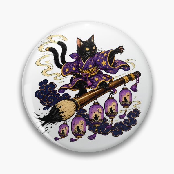Item preview, Nekomata Wizard Cat Japanese Folklore Kimono designed and sold by chattsuede.