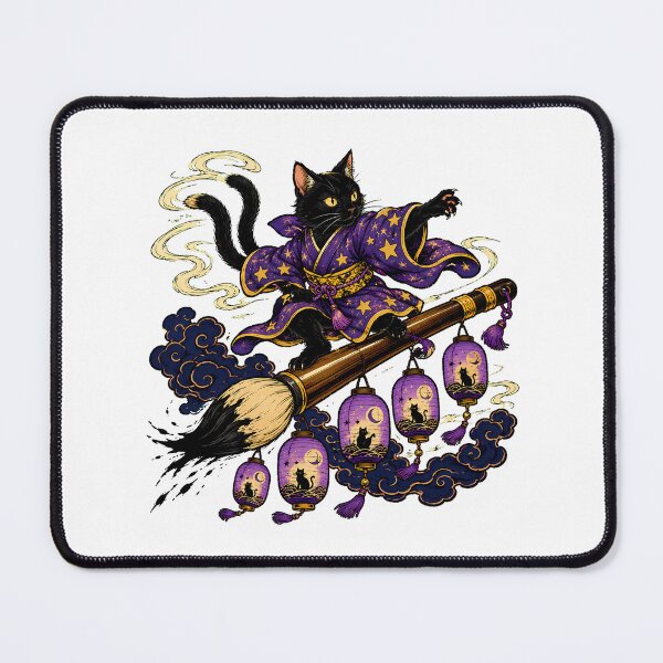 Item preview, Nekomata Wizard Cat Japanese Folklore Kimono designed and sold by chattsuede.