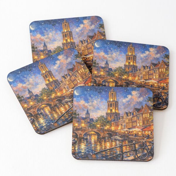 Item preview, Utrecht by night painting, the Netherlands – A Beautiful place in Europe. designed and sold by GalleryKauffeld.