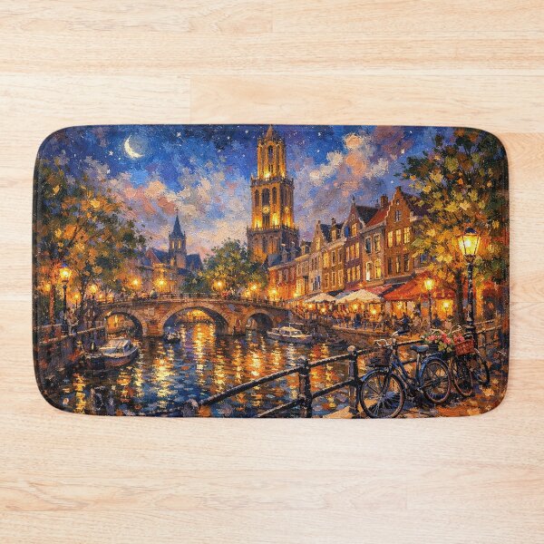 Item preview, Utrecht by night painting, the Netherlands – A Beautiful place in Europe. designed and sold by GalleryKauffeld.