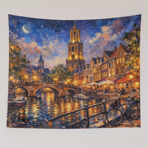 Item preview, Utrecht by night painting, the Netherlands – A Beautiful place in Europe. designed and sold by GalleryKauffeld.