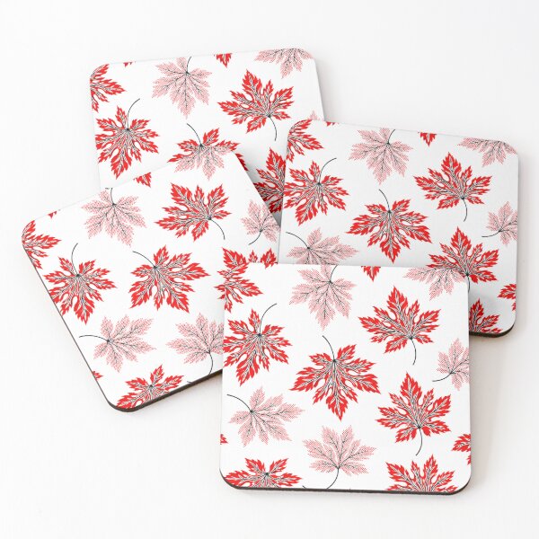 Item preview, Red Maple Leaves Pattern Half-Tone Dot Autumn Leaf Graphic designed and sold by PACS0011.