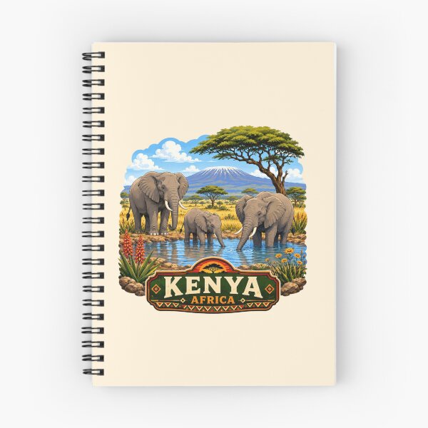 Item preview, Kenya, Africa - Elephants at the Waterhole designed and sold by Myra365Art.