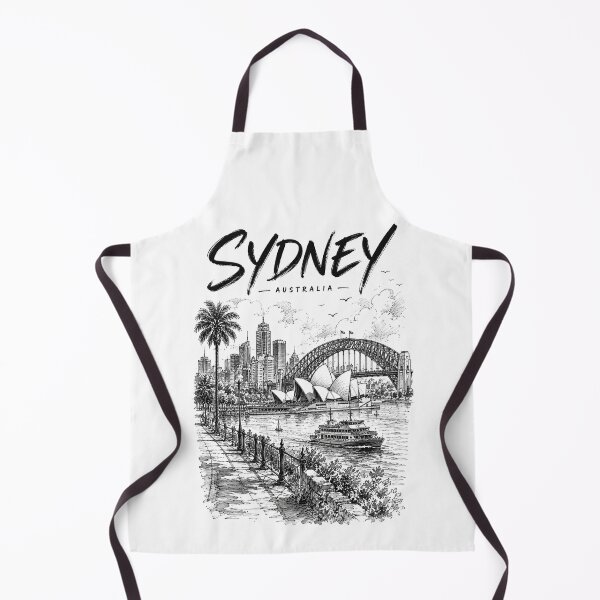 Item preview, Sydney Australia Vintage Sketch Sydney Opera House Harbour Bridge City Skyline Ferry Art designed and sold by Yellowriversss.
