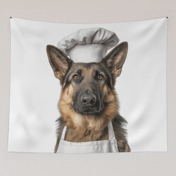 Item preview, German Shepherd Chef Dog Funny Cooking Apron Hat Cute Pet Portrait designed and sold by LazyOwlStore.