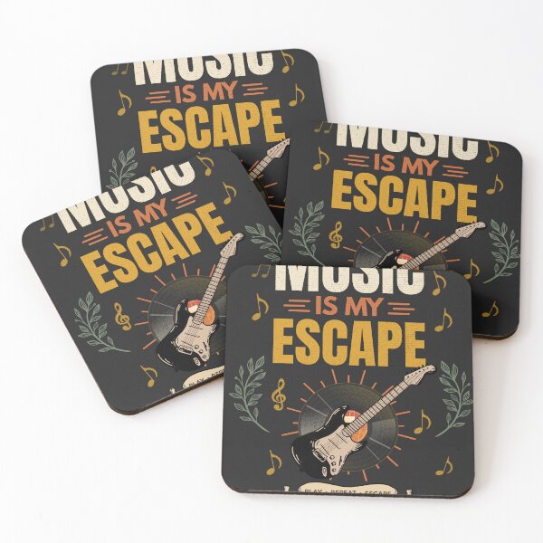 Item preview, Music Is My Escape Vintage Guitar Music Lover Design designed and sold by Uvclick.