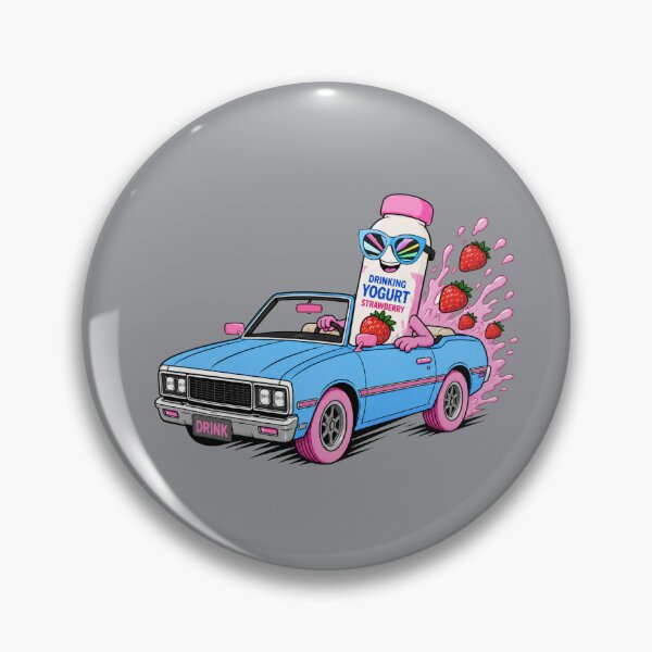 Item preview, Strawberry Drinking Yogurt Retro Ride designed and sold by Aimetoi.