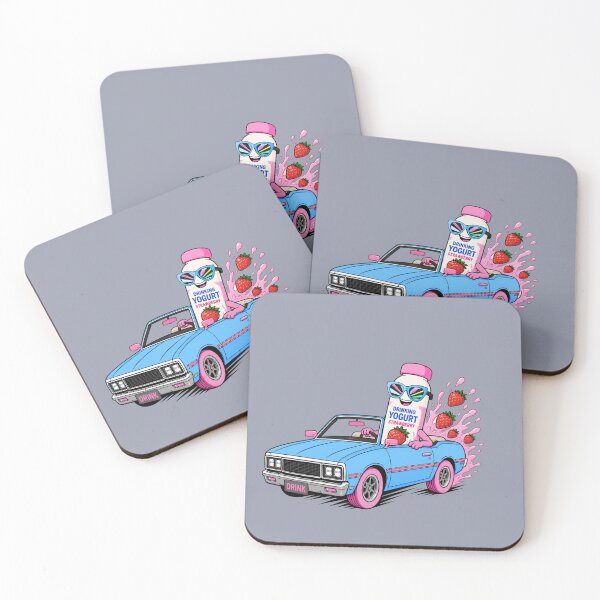 Item preview, Strawberry Drinking Yogurt Retro Ride designed and sold by Aimetoi.