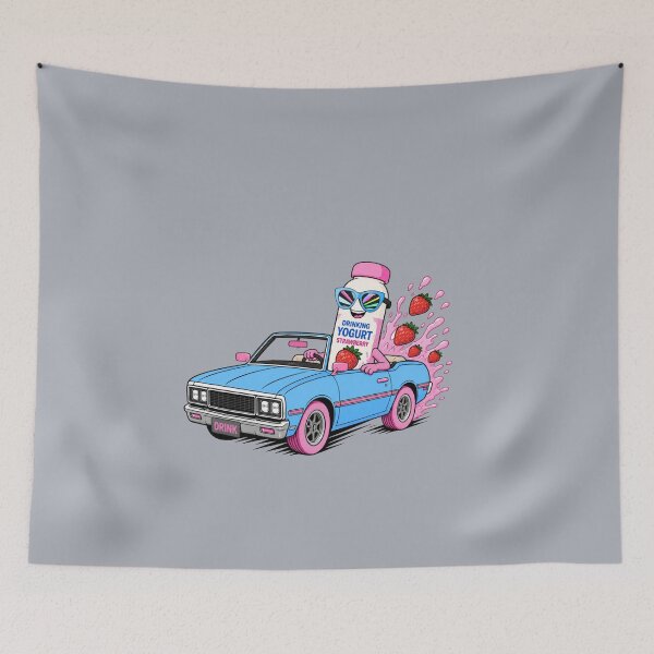Item preview, Strawberry Drinking Yogurt Retro Ride designed and sold by Aimetoi.