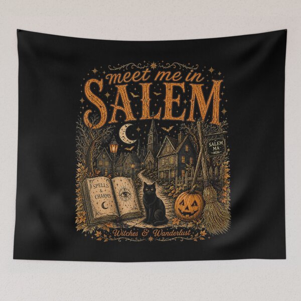 Item preview, Meet Me in Salem Vintage Witch Town Halloween designed and sold by VioletNance.
