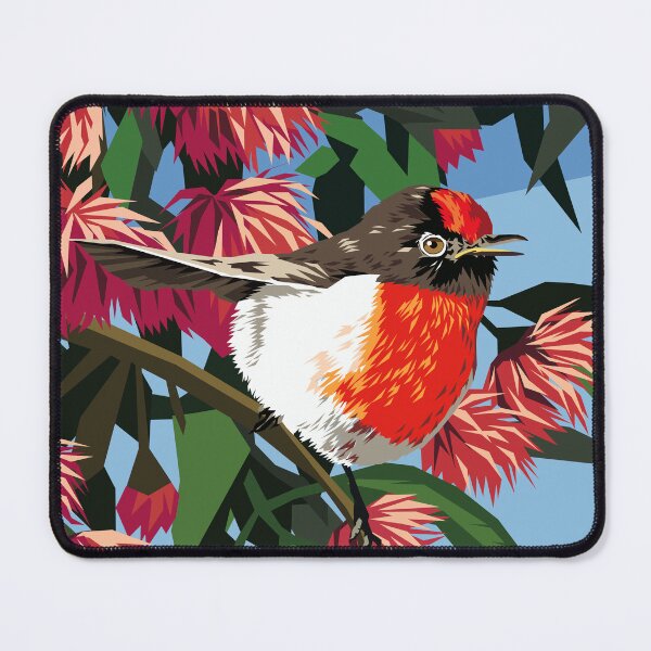 Item preview, Australian Red Capped Robin designed and sold by Art by Ira.