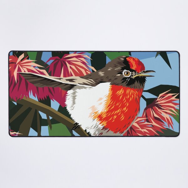 Item preview, Australian Red Capped Robin designed and sold by Art by Ira.
