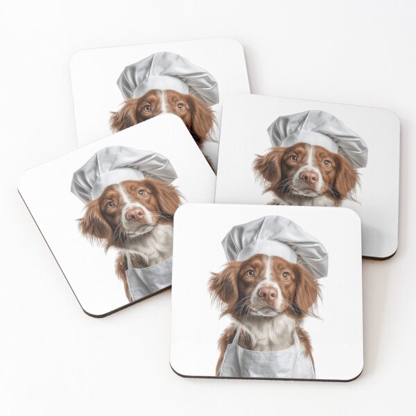 Artikelvorschau, Brittany Chef Dog Lustige Kochschürze Hut Niedliches Haustierporträt entworfen und verkauft von LazyOwlStore.