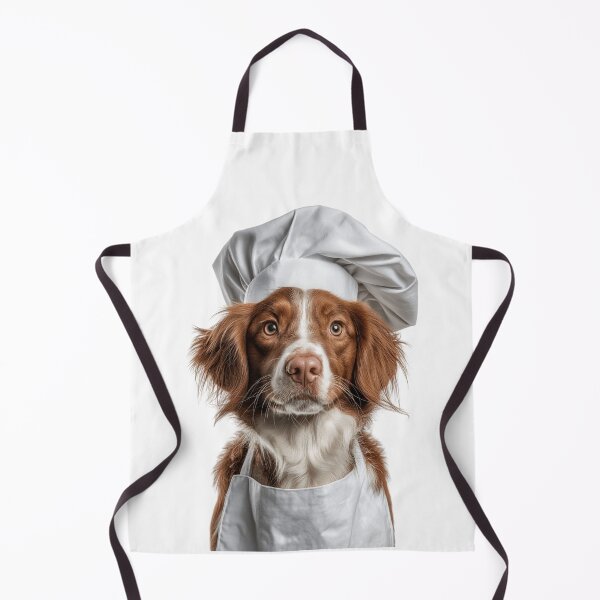 Item preview, Brittany Chef Dog Funny Cooking Apron Hat Cute Pet Portrait designed and sold by LazyOwlStore.