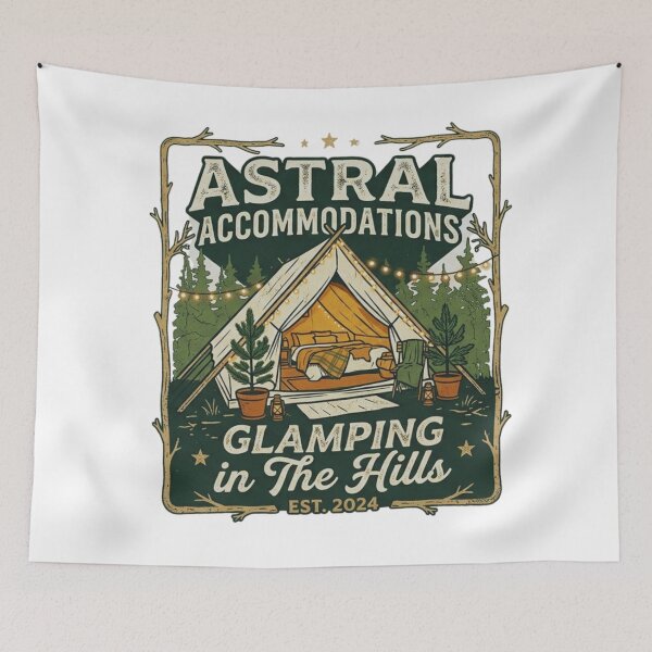 Item preview, Astral Accommodations Glamping in the Hills designed and sold by GabeMountainArt.