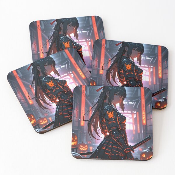 Item preview, Halloween Samurai Anime Girl – Japanese Warrior Pumpkin Halloween designed and sold by AnimDream .