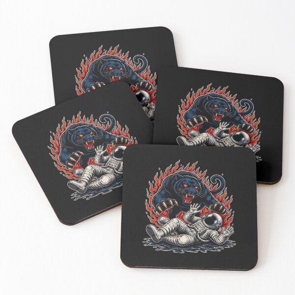 Item preview, Flaming Panther Astronaut Retro Graphic designed and sold by Weekly19.
