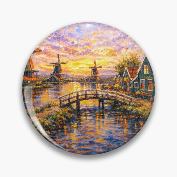 Item preview, A painting of Zaanse Schans, the Netherlands – A Beautiful place in Europe. designed and sold by GalleryKauffeld.