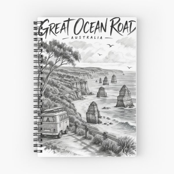 Item preview, Great Ocean Road Australia Vintage Art Twelve Apostles Victoria Road Trip Surf Van designed and sold by Yellowriversss.