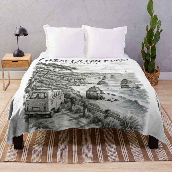 Item preview, Great Ocean Road Australia Vintage Art Twelve Apostles Victoria Road Trip Surf Van designed and sold by Yellowriversss.