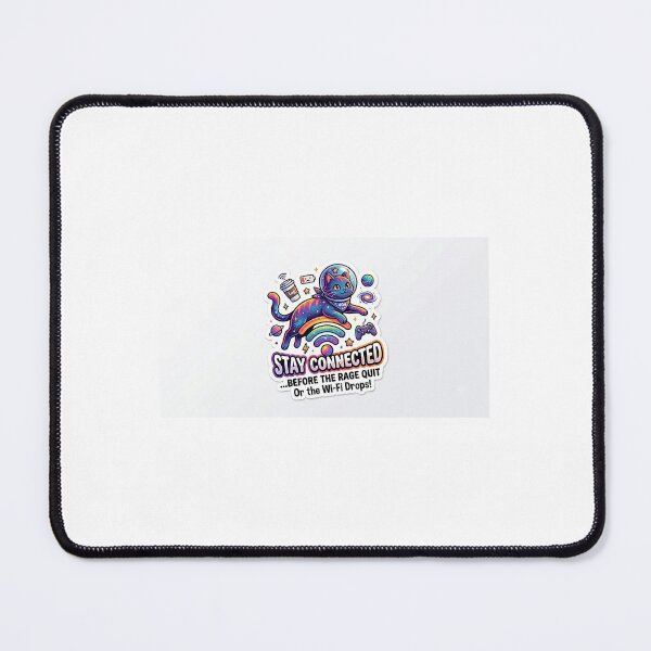 Item preview, Stay Connected Before The Rage Quit - Funny Gamer Cat Space Sticker designed and sold by Humpty143.