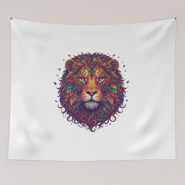 Item preview, Colorful Botanical Lion Face Colorful Floral Lion Art designed and sold by KTD28_SHOP.