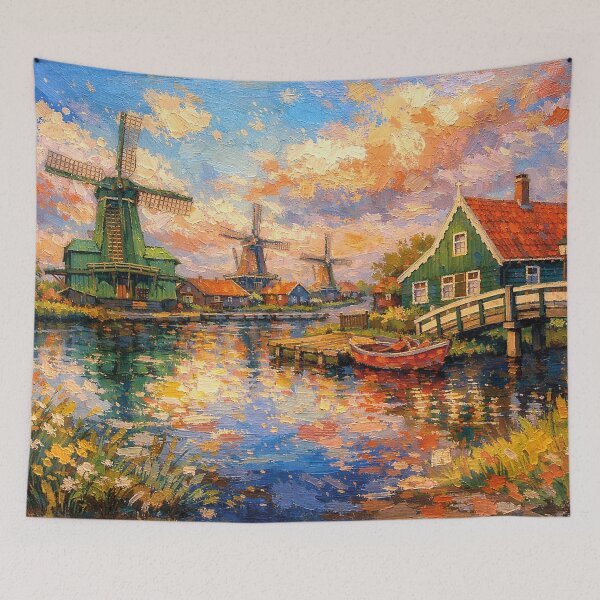 Item preview, Zaanse Schans painting, the Netherlands – A Beautiful place in Europe. designed and sold by GalleryKauffeld.
