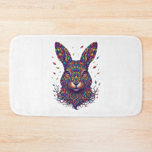 Item preview, Vibrant Rainbow Leaf Rabbit Colorful Boho Art designed and sold by KTD28_SHOP.
