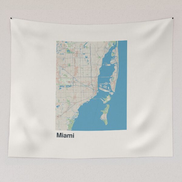 Item preview, Miami Minimalistic Map Art designed and sold by MapsNerd.
