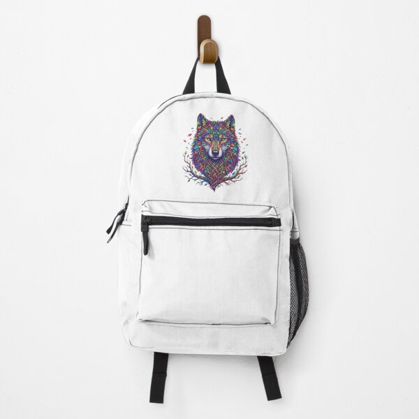 Item preview, Rainbow Botanical Wolf Colorful Nature Spirit Graphic designed and sold by KTD28_SHOP.