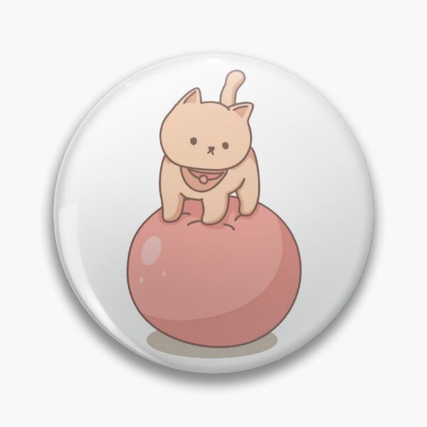 Item preview, Cat Balance Ball Cute Kawaii Pilates Exercise Art designed and sold by bouncycatart.