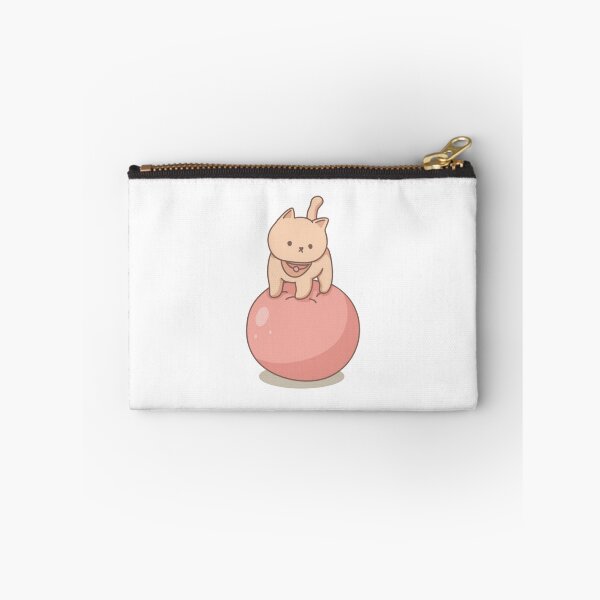 Item preview, Cat Balance Ball Cute Kawaii Pilates Exercise Art designed and sold by bouncycatart.