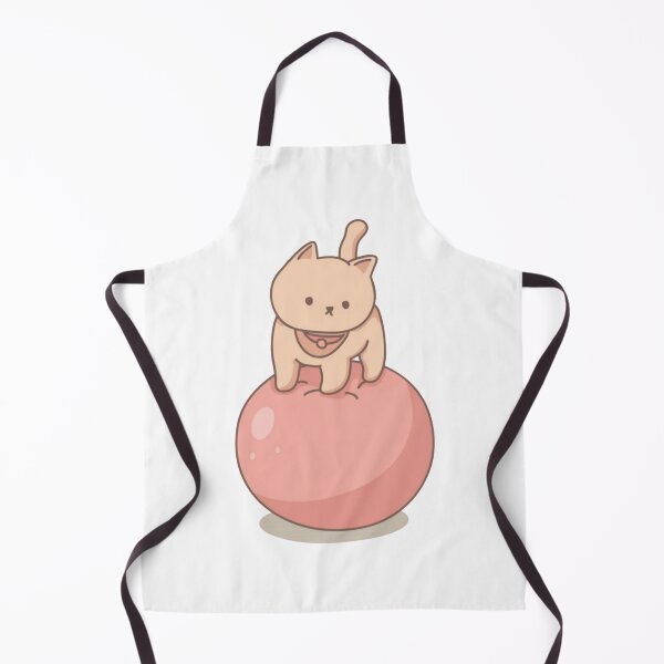 Item preview, Cat Balance Ball Cute Kawaii Pilates Exercise Art designed and sold by bouncycatart.