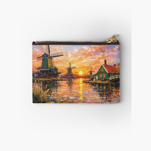 Item preview, Zaanse Schans by sunset painting, the Netherlands – A Beautiful place in Europe. designed and sold by GalleryKauffeld.