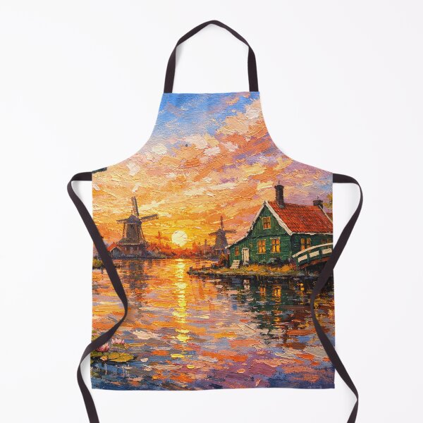 Item preview, Zaanse Schans by sunset painting, the Netherlands – A Beautiful place in Europe. designed and sold by GalleryKauffeld.