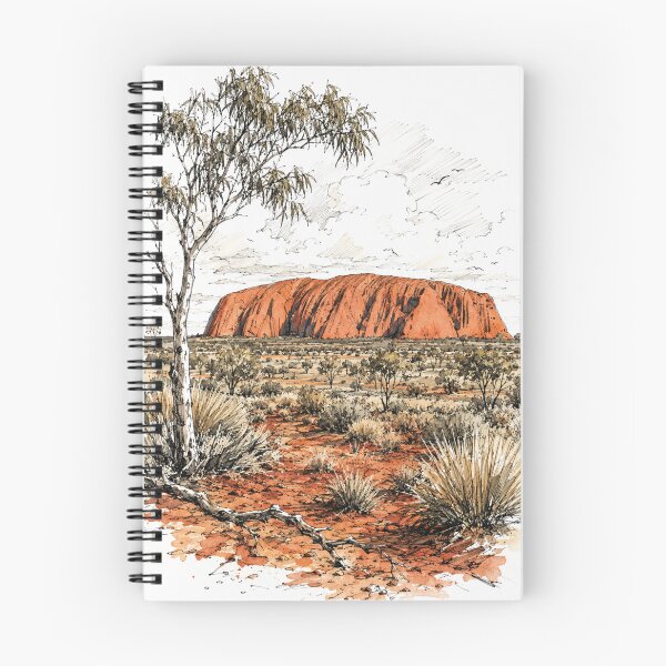 Item preview, Uluru Australia Watercolor Sketch Ayers Rock Red Centre Outback Northern Territory designed and sold by Yellowriversss.