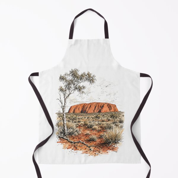Item preview, Uluru Australia Watercolor Sketch Ayers Rock Red Centre Outback Northern Territory designed and sold by Yellowriversss.
