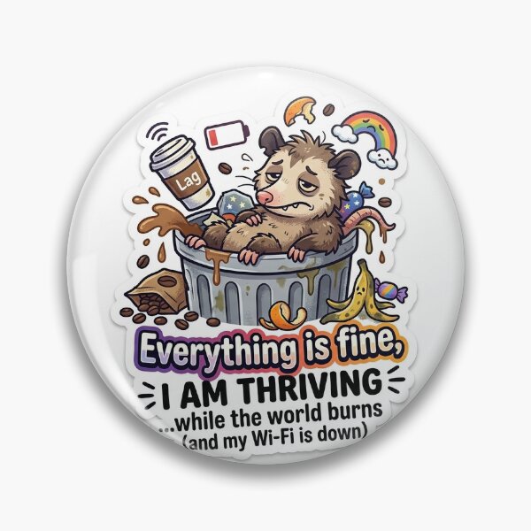 Item preview, Everything Is Fine I Am Thriving Funny Opossum Possum Sticker designed and sold by Humpty143.