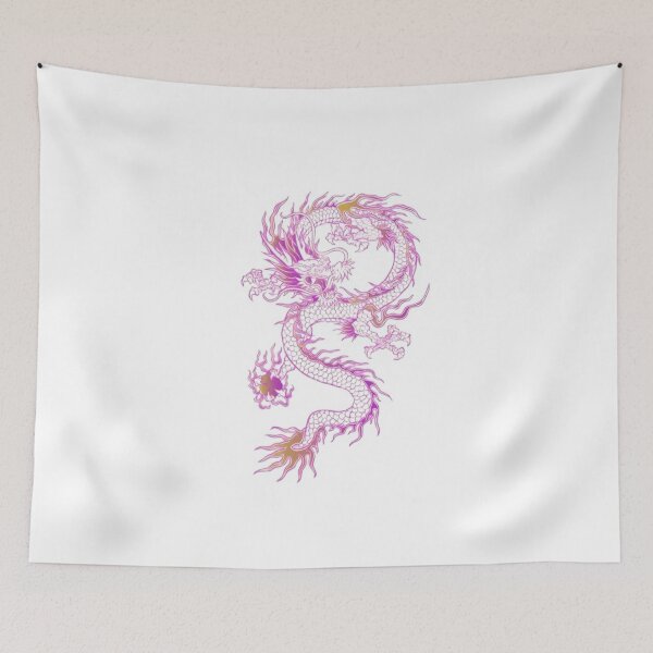 Item preview, Pink Oriental Dragon - Traditional Eastern Mythological Art designed and sold by BrontesWhimsyStore.