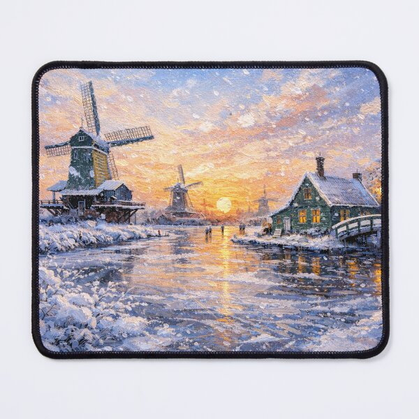 Item preview, Zaanse Schans in the Netherlands painting – a winter scene in this beautiful European place. designed and sold by GalleryKauffeld.