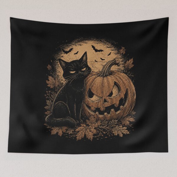 Item preview, Vintage Black Cat Jack O Lantern Halloween designed and sold by VioletNance.