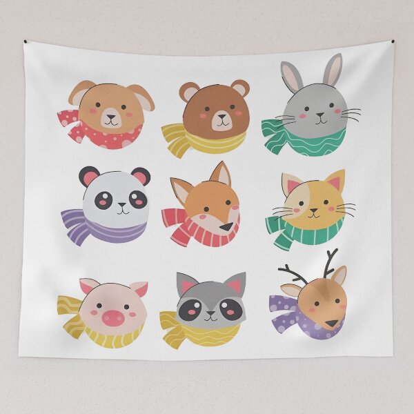 Item preview, Cute Christmas Scarf Animals designed and sold by andreanpaleka.