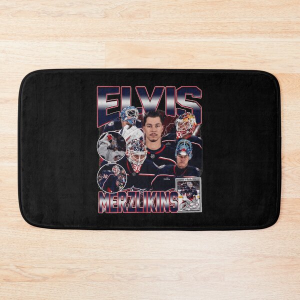 Item preview, Elvis Merzlikins Vintage Hockey Collage designed and sold by eRigoni19.