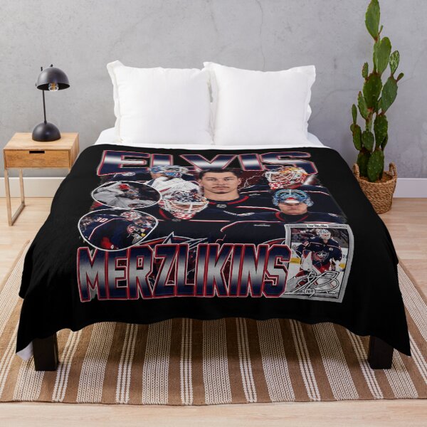 Item preview, Elvis Merzlikins Vintage Hockey Collage designed and sold by eRigoni19.
