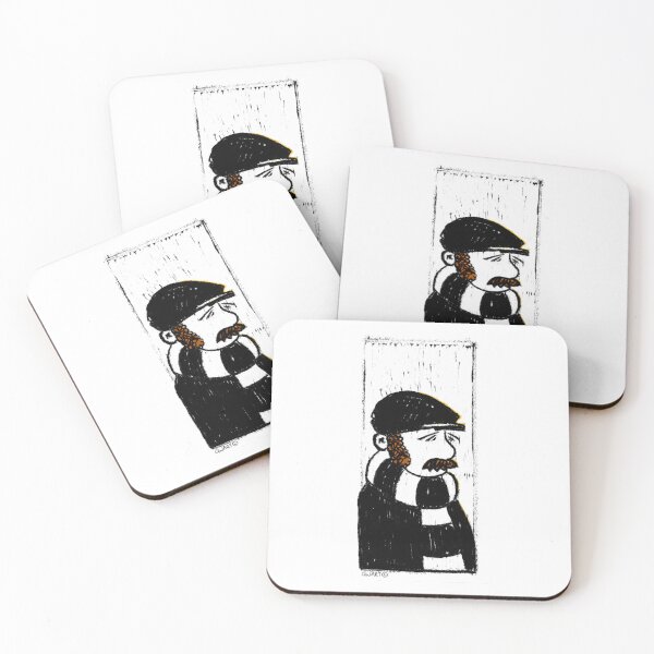 Item preview, Classic Football Fan Illustration | Footy Terrace Supporter | Black & White  Scarf designed and sold by GWARTGB.